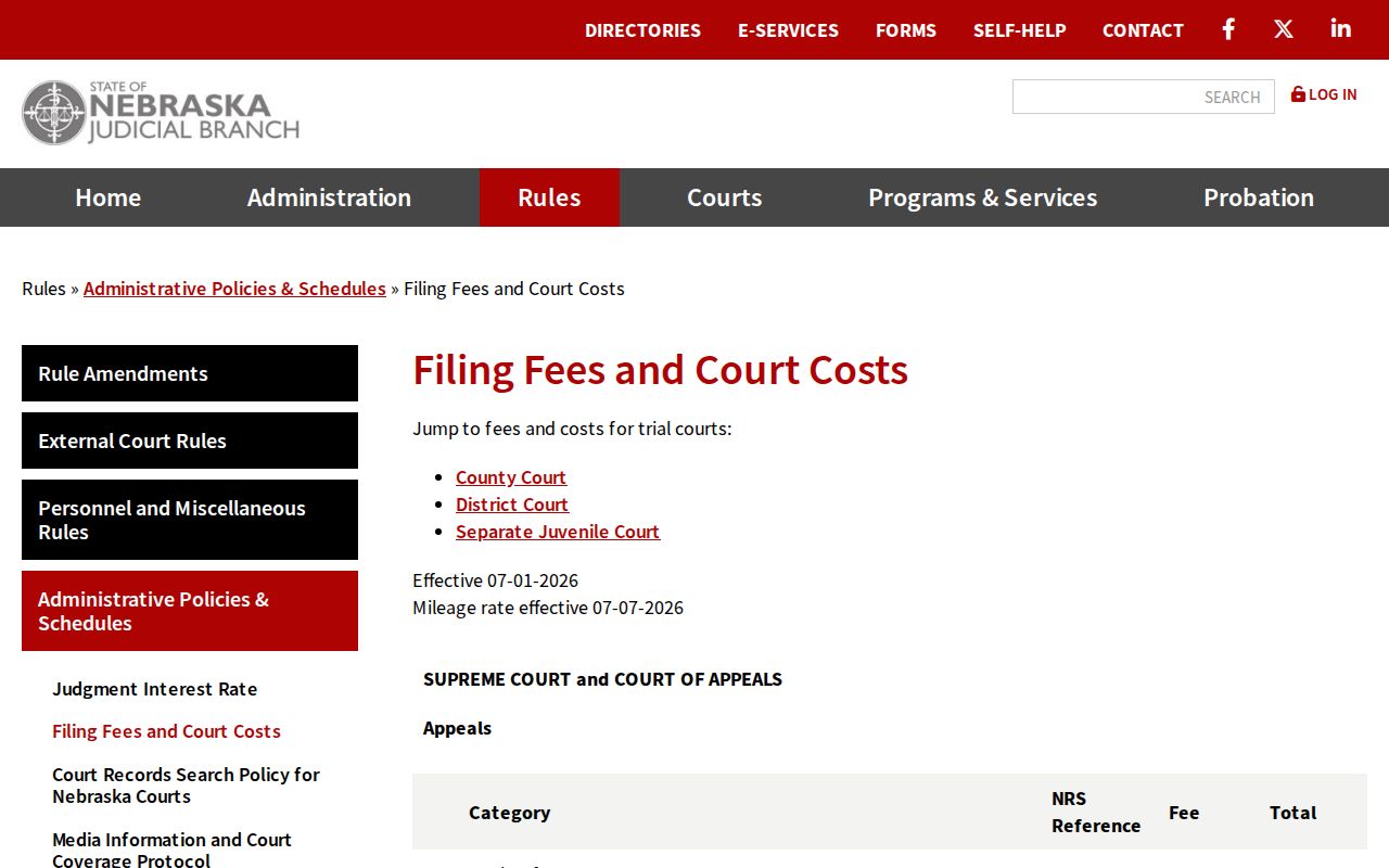 Platte County civil docket current filing fees source