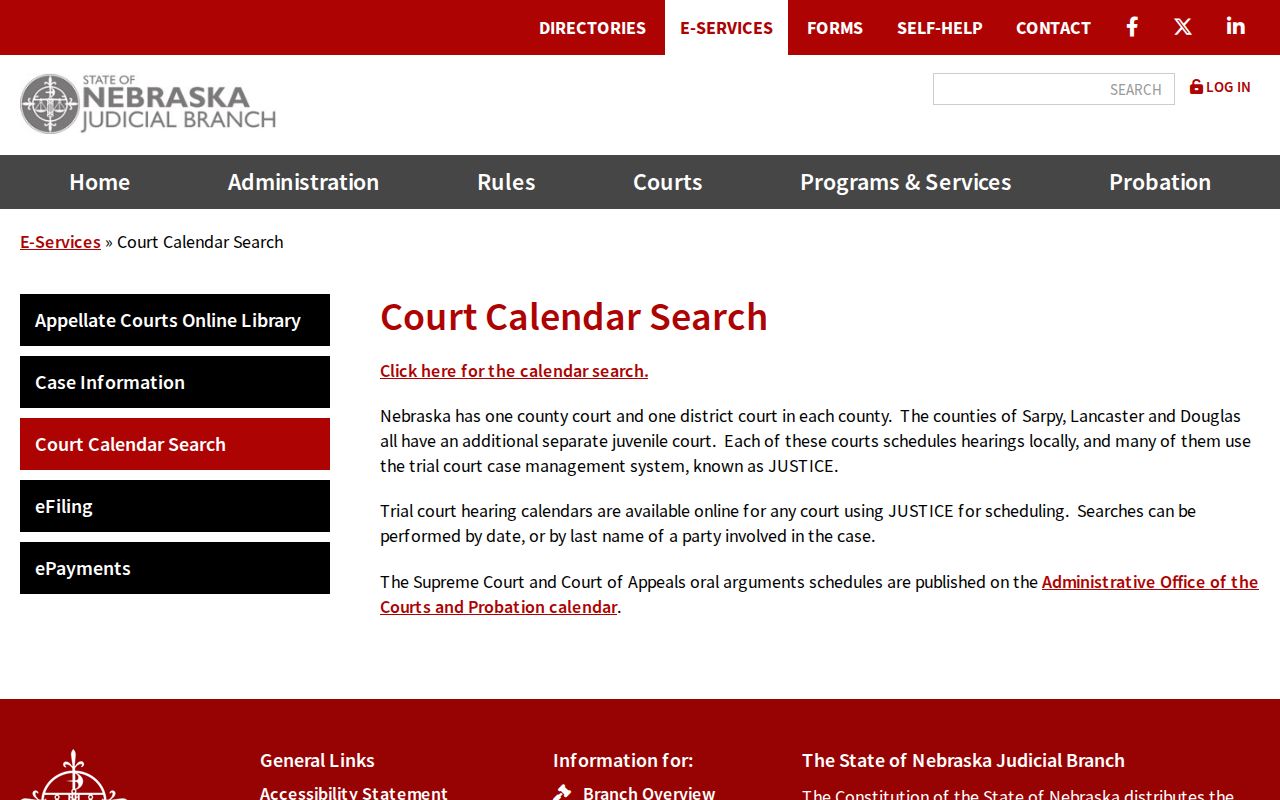 Platte County court calendar statewide service source