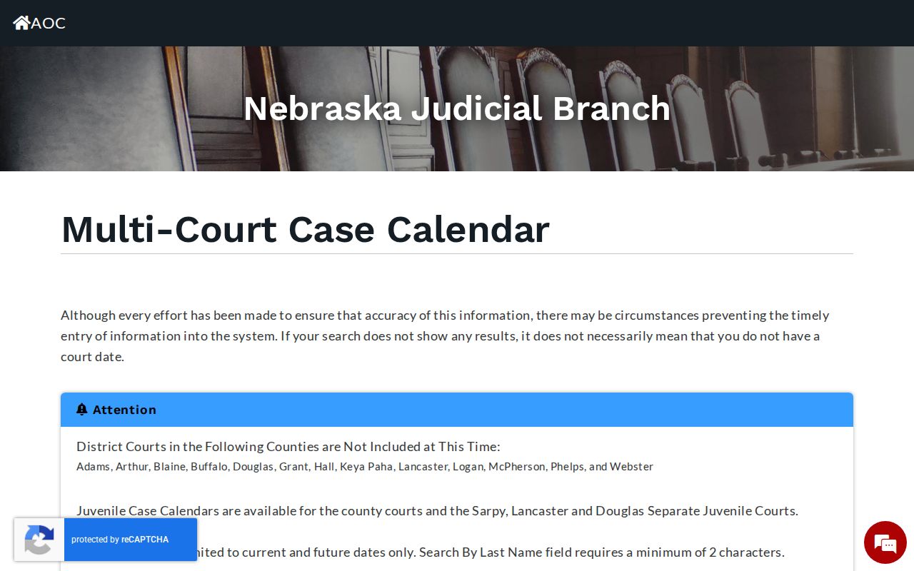 Platte County court calendar search form source