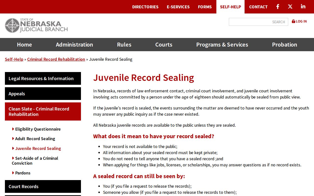 Platte County criminal docket juvenile sealing source