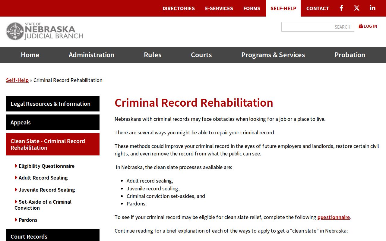 Platte County criminal docket record rehabilitation source