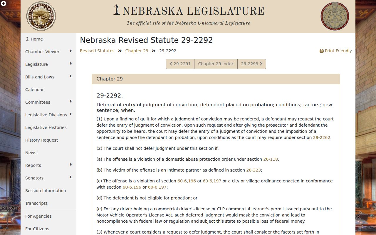 Platte County criminal docket deferred judgment statute source