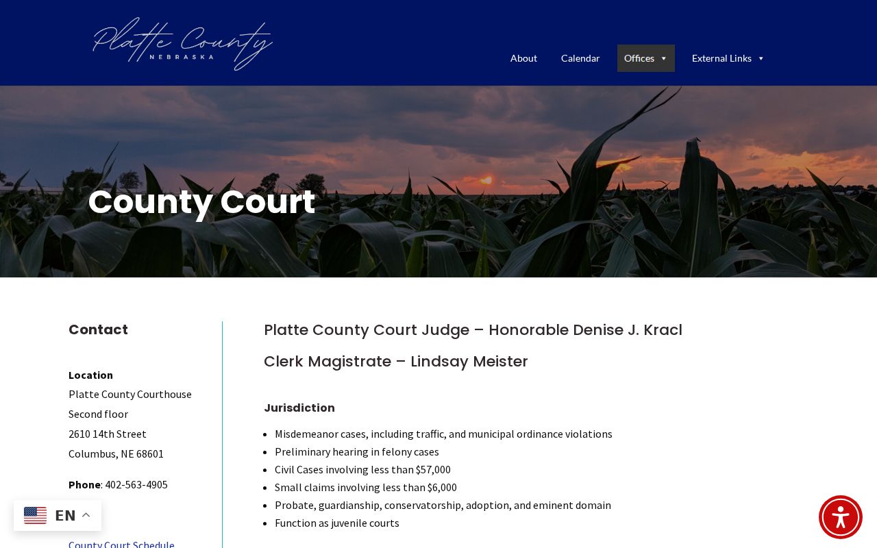 Platte County court docket County Court information
