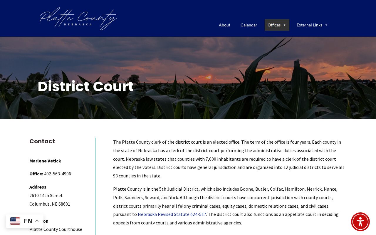Platte County court docket District Court clerk information