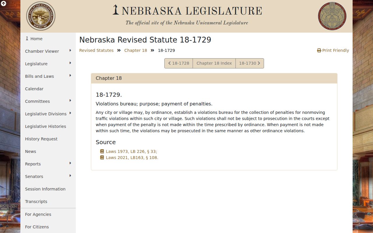 Platte County traffic court city and village violations bureau statute information